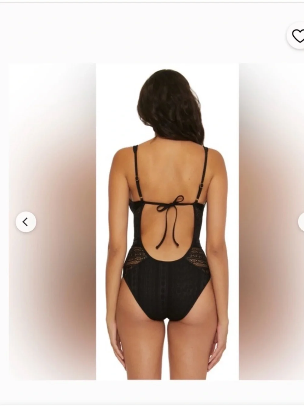 NWT Color Play One-Piece Swimsuit by Rebecca Virtue black Large Plunging V-Neck